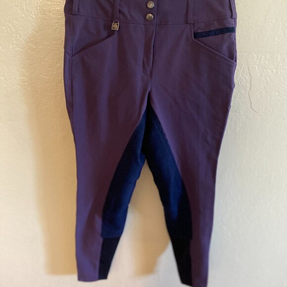 ROMFH Equestrian Apparel Full Seat Breeches Women’s Size 28R — Purple/Navy - Picture 3 of 11